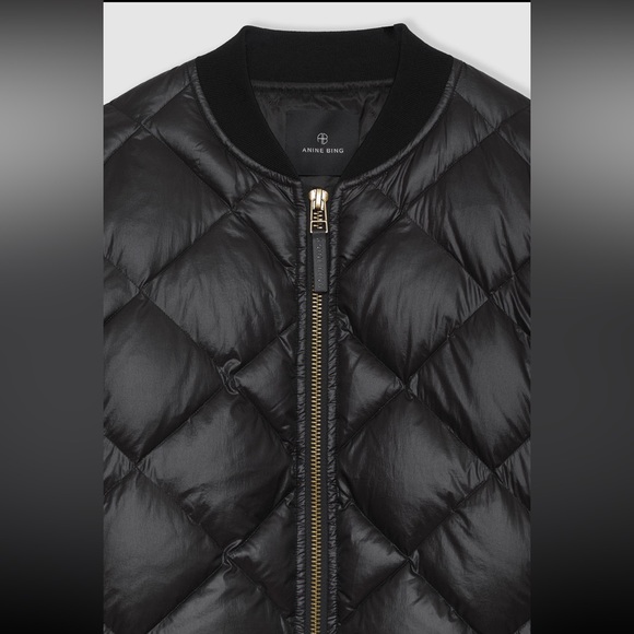Anine Bing Leo Puffer Coat / Woman’s Large / Black with gold zip - Picture 4 of 5